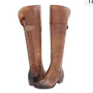 Vince Camuto Bollo Over the Knee Studded Leather Riding Boots Sz 8